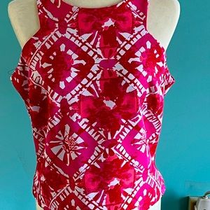 INC International Concepts Hot Pink/White Sleeveless Top Size XL